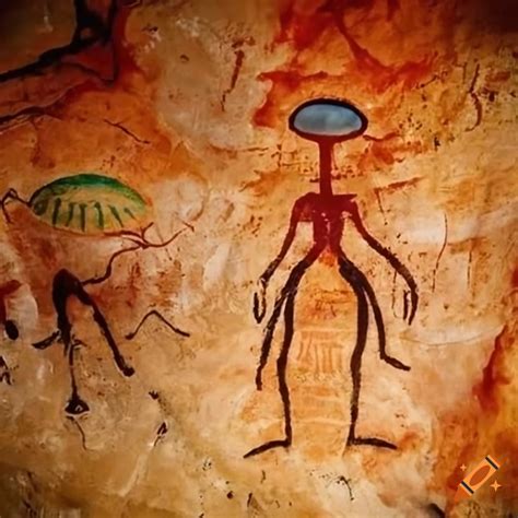 Cave Paintings Of Aliens And Ufos On Craiyon