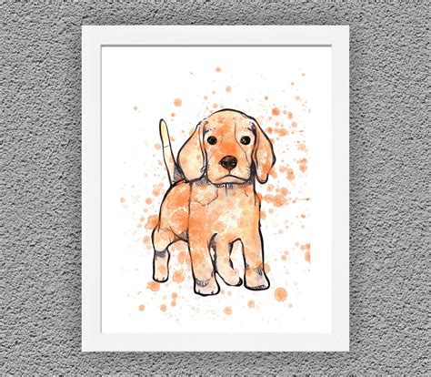 Puppy Dog Art Print, Watercolor Dog, Dog Wall Decor, Nursery Wall Decor, Dog Painting ...