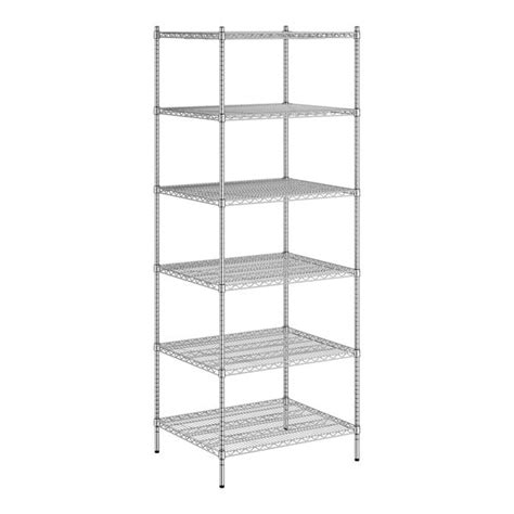 Regency Wide Nsf Chrome Stationary Wire Shelving Starter Kit With