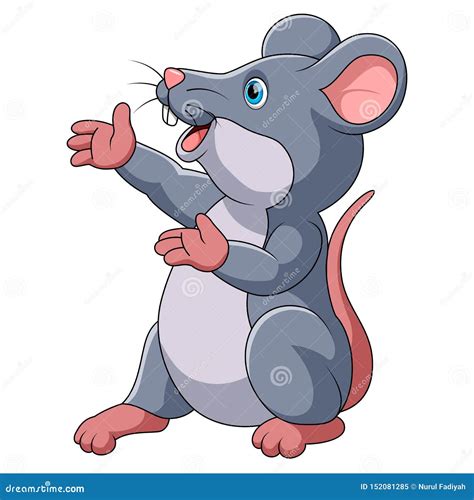 Apresenta O Bonito Dos Desenhos Animados Do Rato Ilustra O Do Vetor