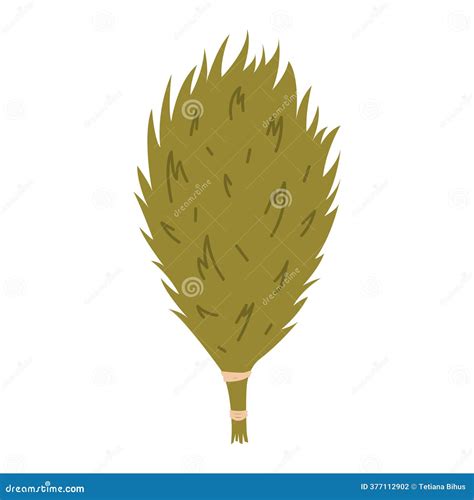Sauna Hat, Broom, Mitten. Line Art Icon Of Bath Accessory For Russian