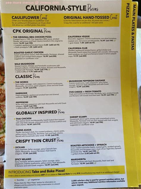 California Pizza Kitchen Menu | Besto Blog