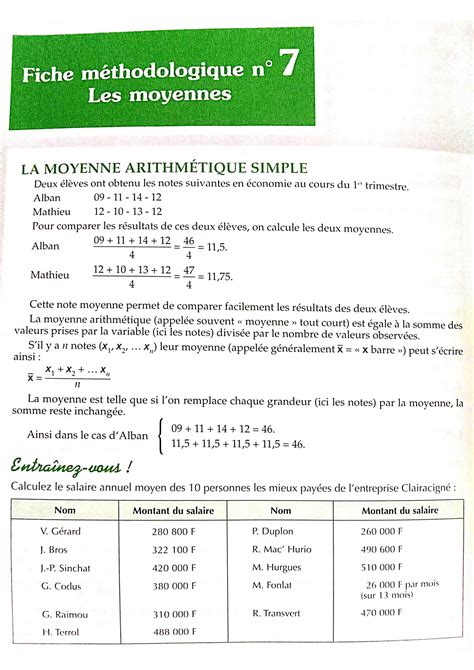 Solution Fiche M Thodologique N Les Moyennes Explications Studypool