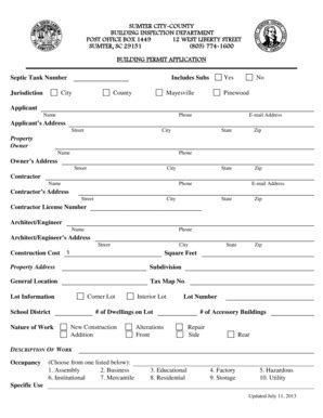 Fillable Online Sumtersc Commercial Permit Application City Of Sumter