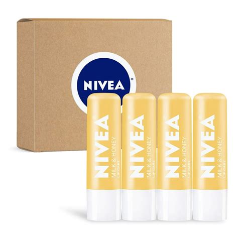 Nivea Milk And Honey Lip Care Moisturized Lips All Day 017 Oz Tube