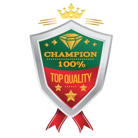 Insignia De Campeón De La Mejor Calidad En Ilustrador Vector Premium