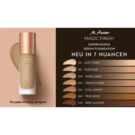 M ASAM Magic Finish Supercharge Serum Foundation 30ml Mit Pinsel QVC De