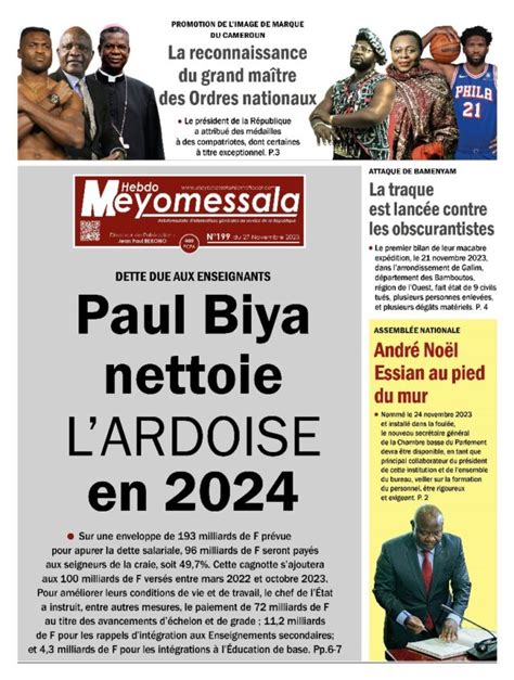 Meyomessala Hebdo Du Novembre Meyomessala International