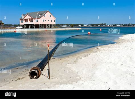 Oil spill boom on the Little Lagoon Pass protecting Little Lagoon after ...