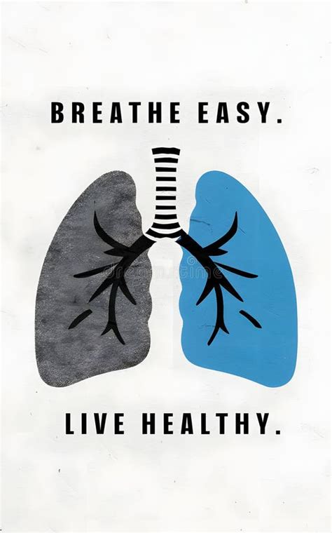 Health Awareness Poster Featuring Lungs Illustration Breathe Easy, Live ...