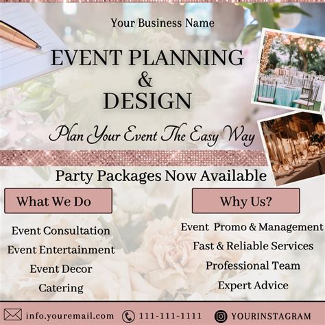 Event Planner Flyer Wedding Planner Event Flyer Event Planning