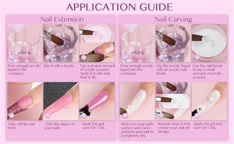 Saviland Acrylic Nail Kit With U V Light Clear White Pink