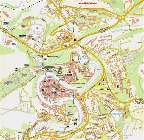 Cesky Krumlov Town Map