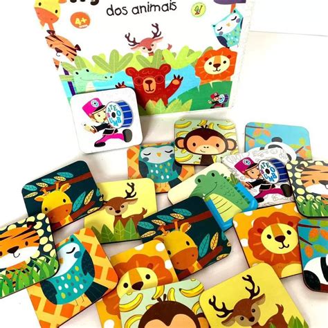 Jogo da Memória Animais 24 Peças Brinquedo Educativo de