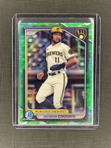 Jackson Chourio Lunar Glow Chrome Prospect Refractor BCP140 2024 Bowman