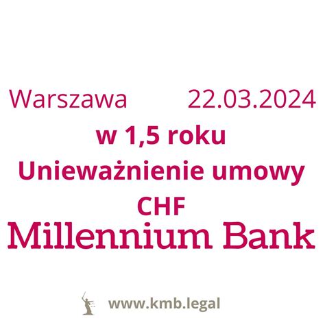 Wyrok Frankowy Millennium S Dowe Zwyci Stwo Chf Z Bankiem