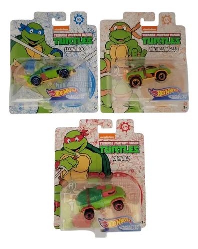 Hot Wheels Carácter Cos Tmnt Turtes Mutantes De Los 3 Vehícu Envío gratis