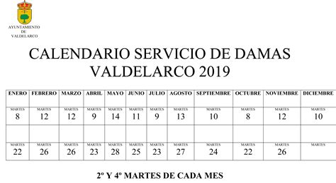 Calendario Del Servicio De Autobuses