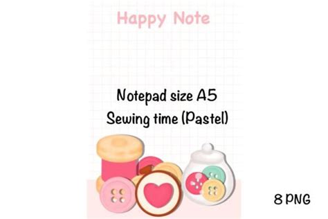 Sewing Pastel Version Notepad Size A5 Graphic By SPsweet Creative Fabrica