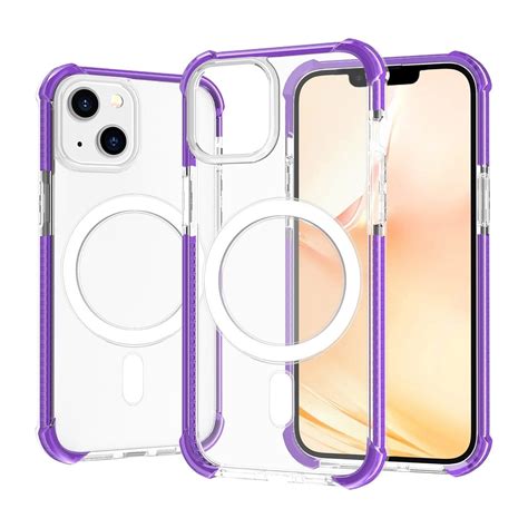 Magsafe Magnetic Acrylic Shockproof Phone Case For Iphone 14 Purple