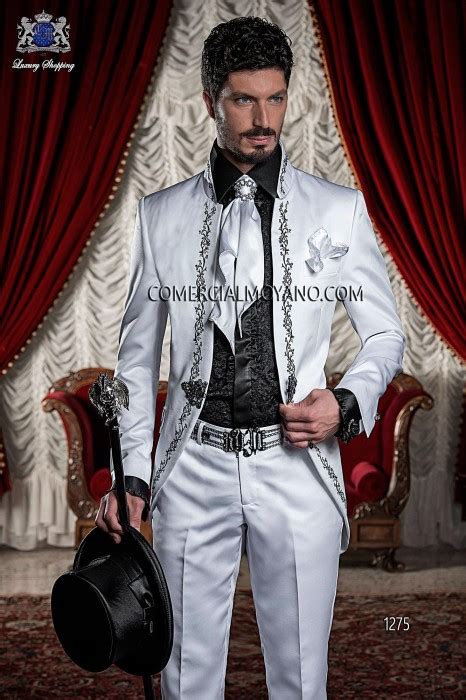 Traje De Novio Barroco Blanco Modelo 1275 Mario Moreno Moyano