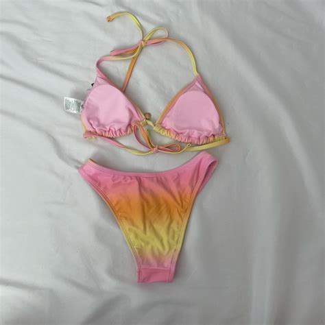 Pink Sunset Ombré Bikini Set Brand new with tags Depop