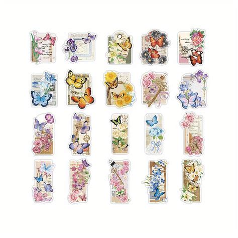 Pcs Pack Vintage Flower Pattern Washi Paper Stickers Bullets Journals