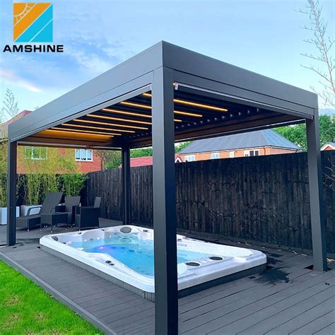 Custom Motorized Aluminum Garden Pavilion Swimming Pool Cover Modern