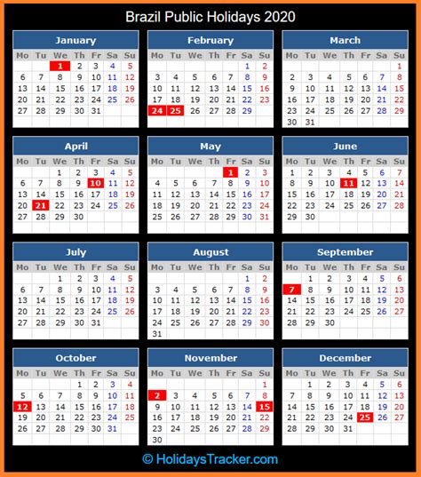 Brazil Public Holidays 2020 Holidays Tracker