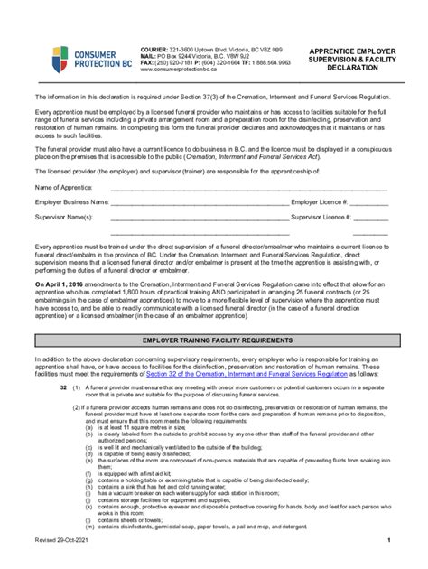 Fillable Online Crematorium Operator Application Checklist Fax Email