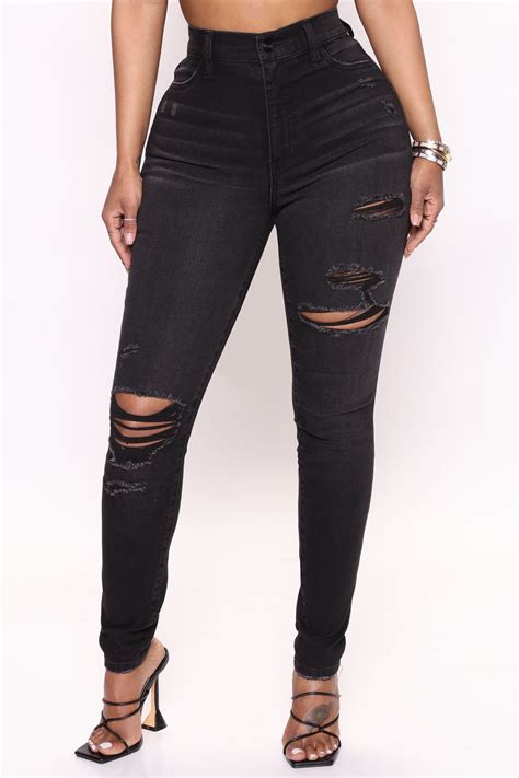 Classic Curvy Ripped Skinny Jeans Black Wash Fashion Nova Jeans Fashion Nova