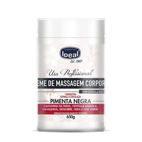 Creme Para Massagem Corporal Ideal Pimenta Negra G Cosm Ticos Para