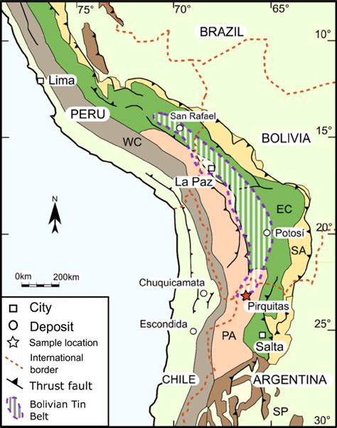 Andes Mountains World Map