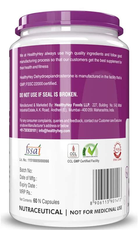 Healthyhey Nutrition Dhea 60 Capsules JioMart