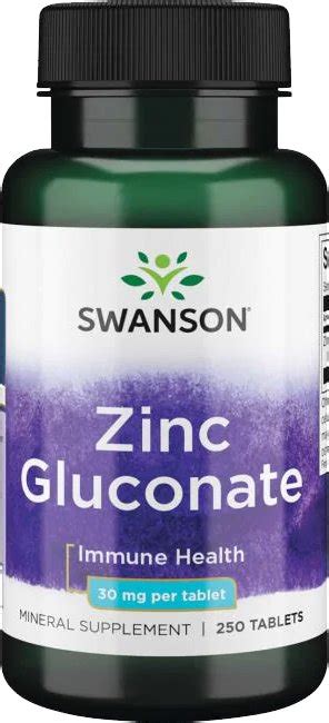 Swanson Zinc Gluconate 30 mg 250 tbl od 269 Kč Zbozi cz