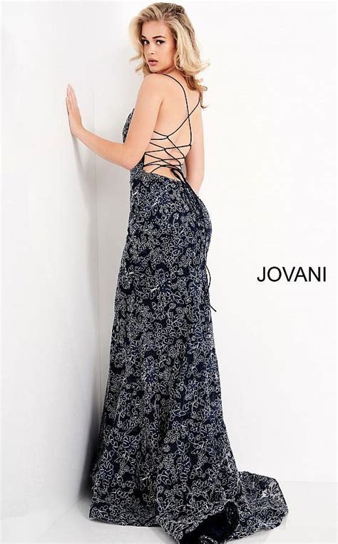 Jovani 06591 Lace Spaghetti Strap Prom Dress The Dress Outlet