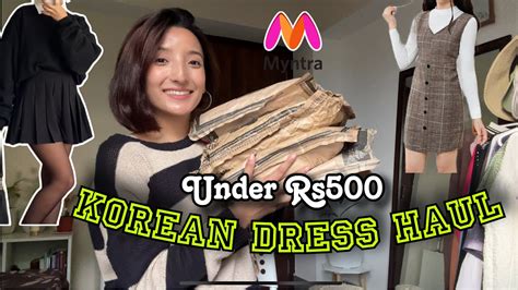 Korean Dress Haul From Myntraall Under Rs Must Haves Dressestry On