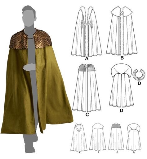 Sewing Pattern For Unisex Cosplay Capes With Style Options Cloak