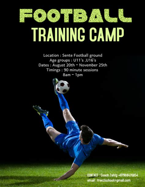 Football Training Camp Poster 3 Template Postermywall