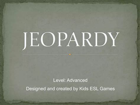 Comparative Superlatives Adjectives JEOPARDY PPT