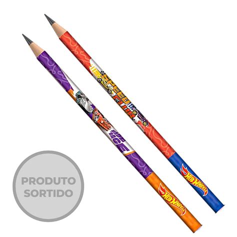 Lápis Grafite Hb Preto Hot Wheels 1und Sortido Tris