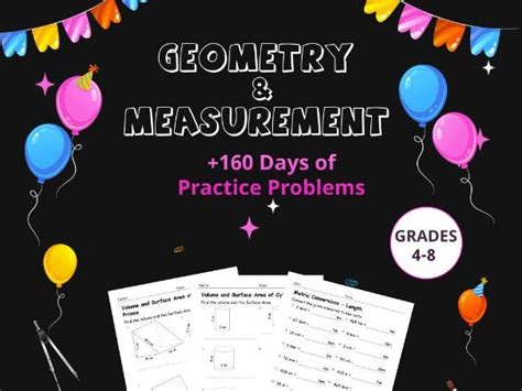 Geometry & Measurement Worksheets Grades 4-8 | Teaching Resources