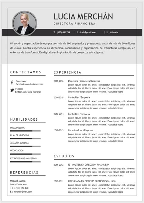 Plantillas Para Curriculum Vitae En Word Para Descargar Gratis