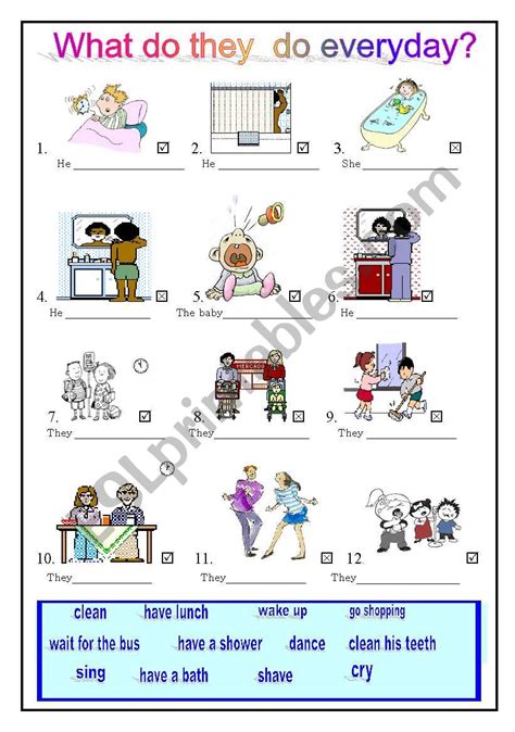 What Do They Do Everyday ESL Worksheet By Nines Picado