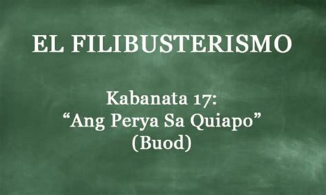 Mga Aral Sa El Filibusterismo Kabanata 17