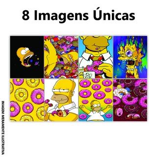 Quadro Decorativo Placa Simpsons Homer Bart Lisa Donut 8unid Shopee