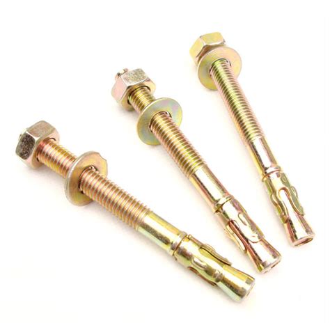 Yellow Zinc Plated Carbon Steel Gecko Repair Expansion Wedge Anchor Bolts Bolts Nuts Screws