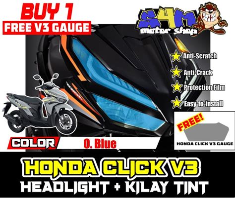 HONDA CLICK V1 V2 V3 HEADLIGHT KILAY TINT FREE V1 V2 V3 GAUGE