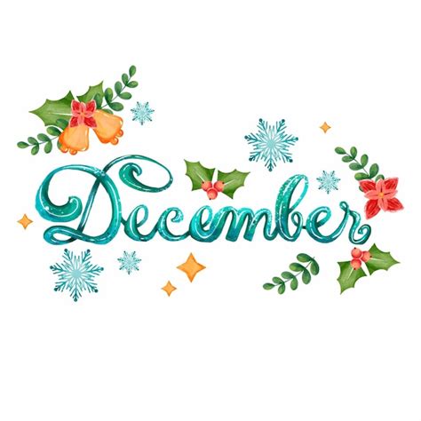 Letras De Diciembre En Acuarela Vector Gratis