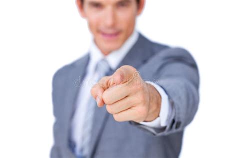 Close Up Of A Businessman Pointing At The Camera Stock Image Image Of